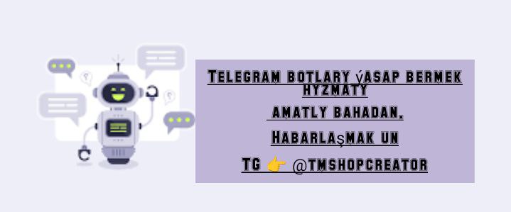 TG bot we web sayt yasamak hyzmat